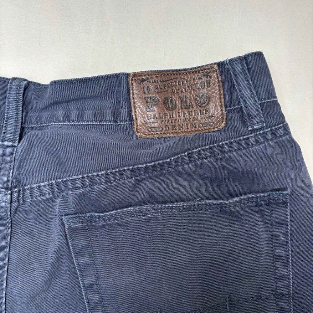 Polo Ralph Lauren 650 Straight Jeans Navy Blue Denim Men's 34x30 Dungarees Y2K - Picture 10 of 11